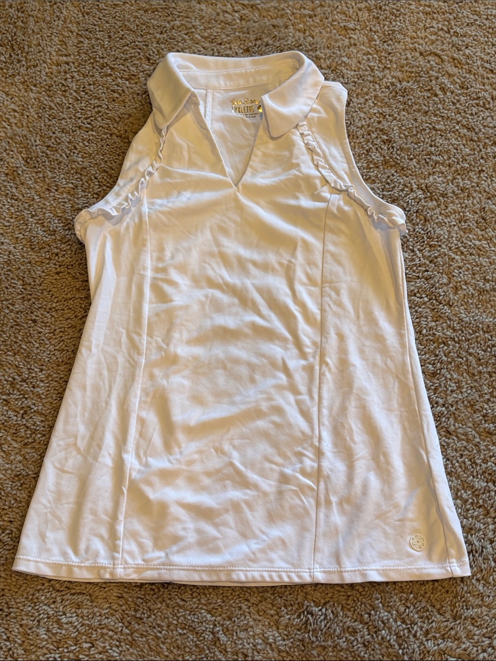 Lilly Pulitzer Luxletic White Sleeveless Polo